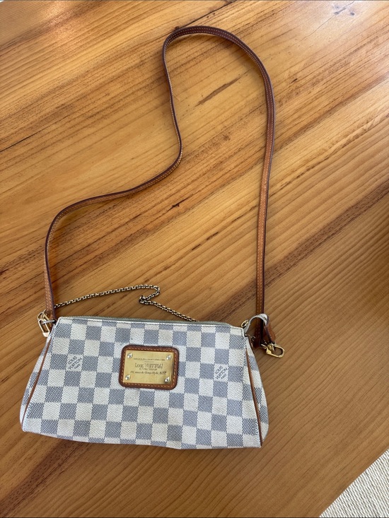 Louis Vuitton Handbags - Louis Vuitton Damier Azur Crossbody with Brown Leather Trim